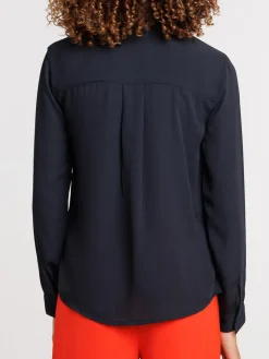 Chemise noire manches longues femme