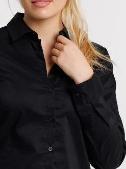Chemise noire manches longues femme