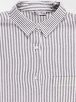 Chemise rayée grise fille (XXS-M)