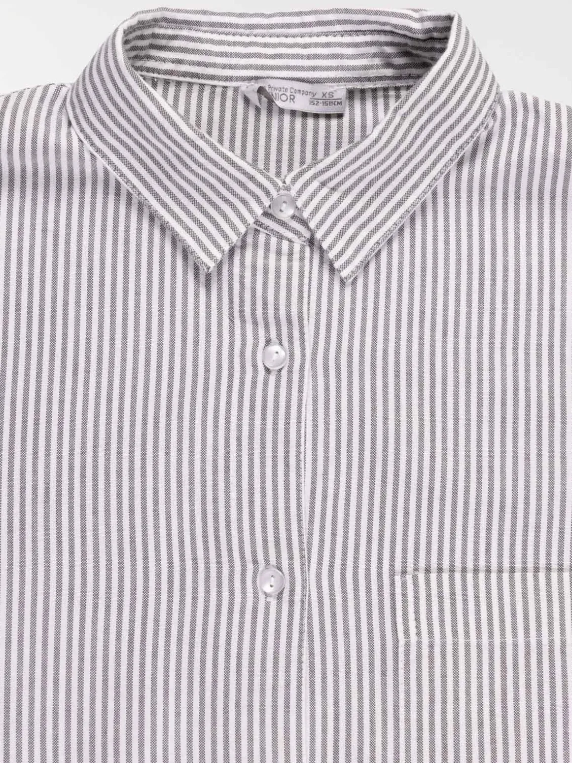 Chemise rayée grise fille (XXS-M)