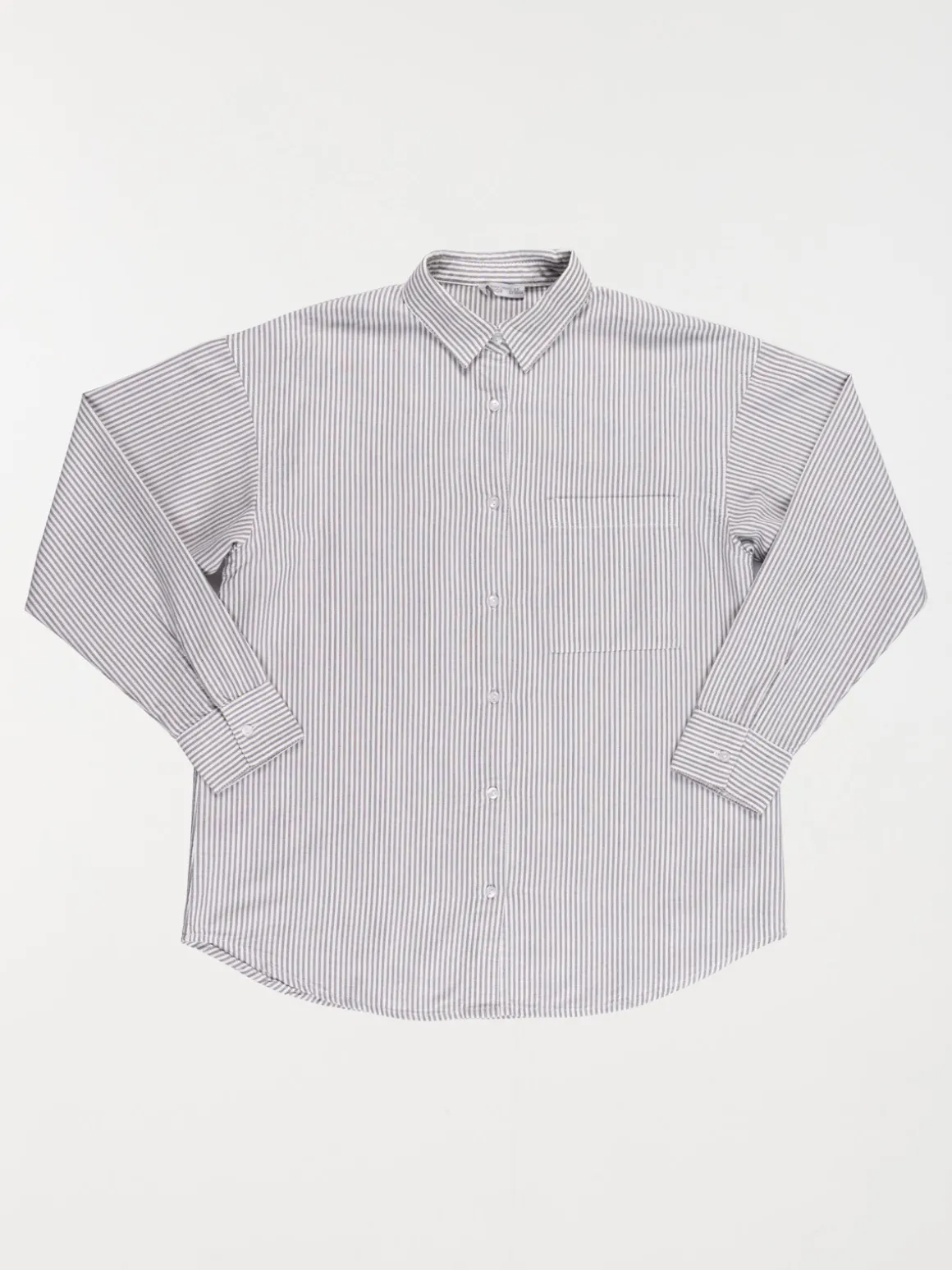 Chemise rayée grise fille (XXS-M)