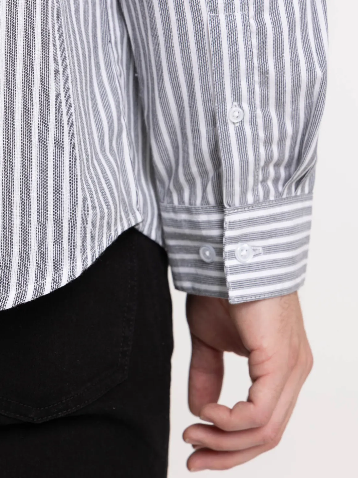 Chemise rayée grise homme