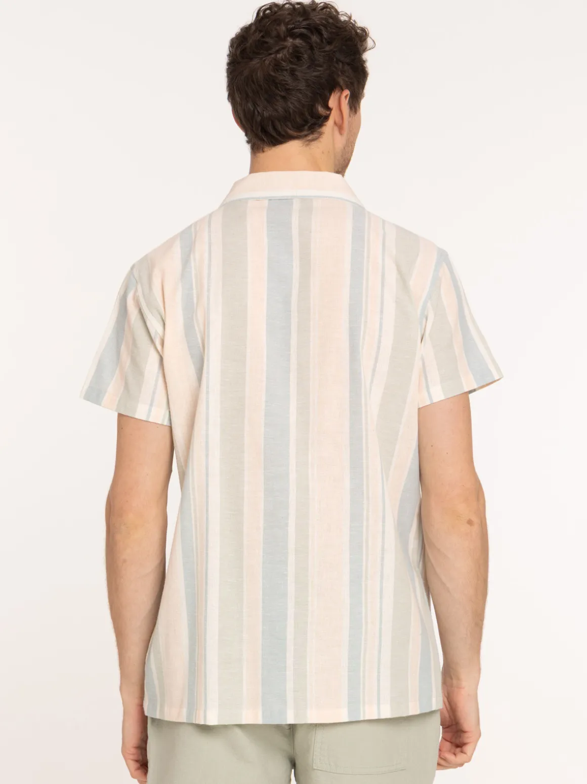 Chemise rayée homme coloris ivoire