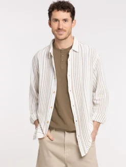 Chemise rayée manches longues homme