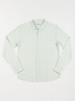 Chemise rayée vert amande homme