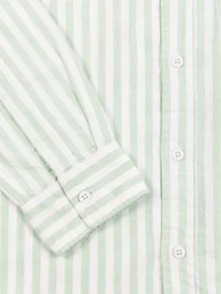 Chemise rayée vert amande homme