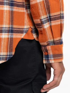 Chemise rouille à carreaux homme