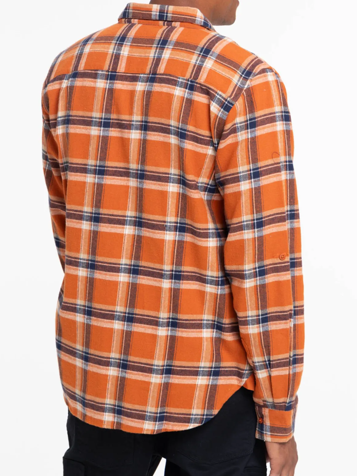 Chemise rouille à carreaux homme