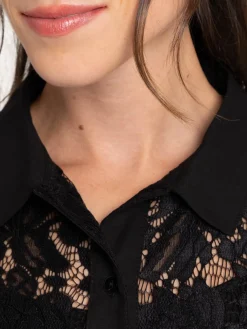 Chemise sans manches dentelle femme