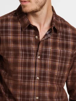 Chemise velours à carreaux homme