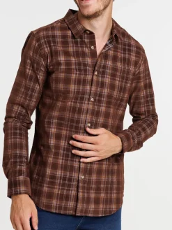 Chemise velours à carreaux homme