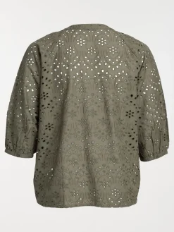 Chemise vert sombre grande taille femme