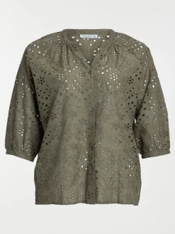 Chemise vert sombre grande taille femme