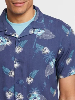 Chemisette fleurs tropicales homme