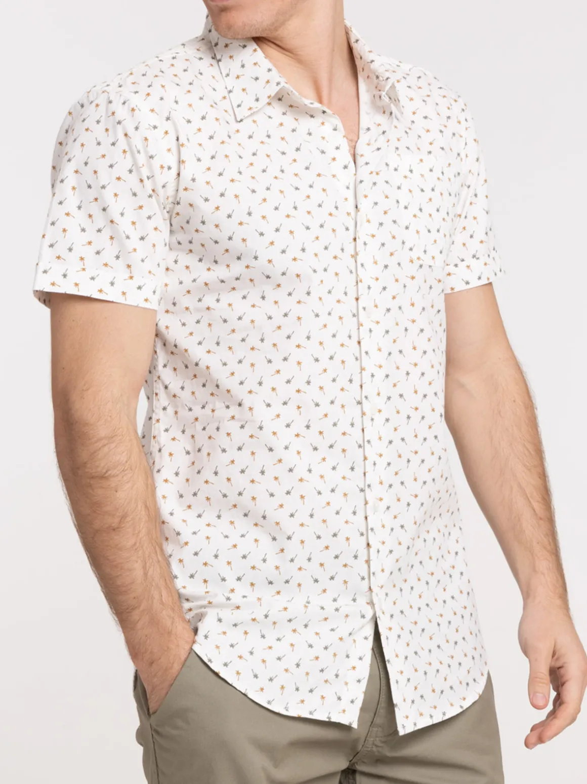 Chemisette motifs palmiers homme
