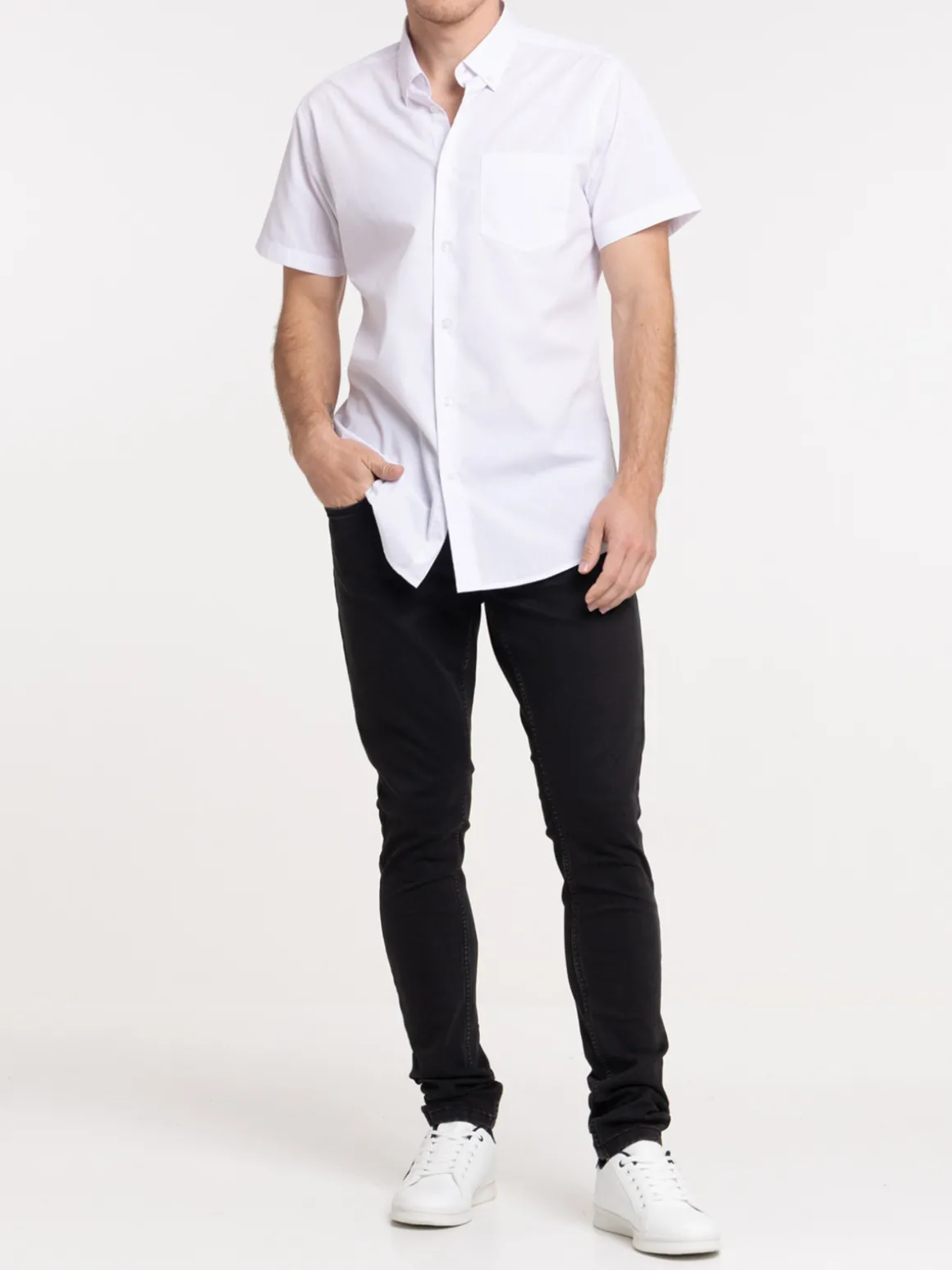 Chemisette unie blanche homme