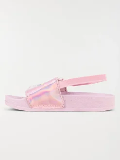 Claquette coeur fille lilas (24-30)