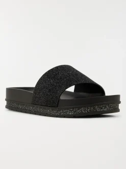 Claquette strass noire femme (36-41)