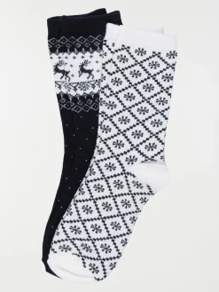 Coffret chaussettes de Noël navy femme