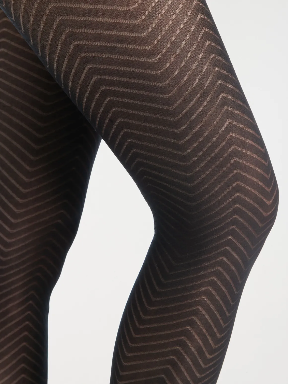 Collant motif chevron noir femme