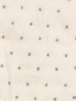 Collants chauds écru à pois gris fille