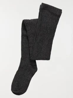 Collants chauds torsadés fille gris