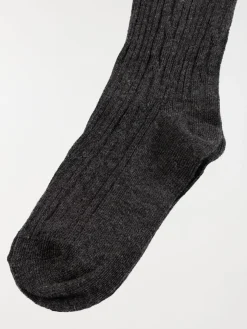 Collants chauds torsadés fille gris