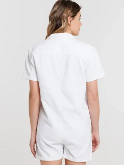 Combinaison courte blanche femme