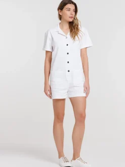 Combinaison courte blanche femme