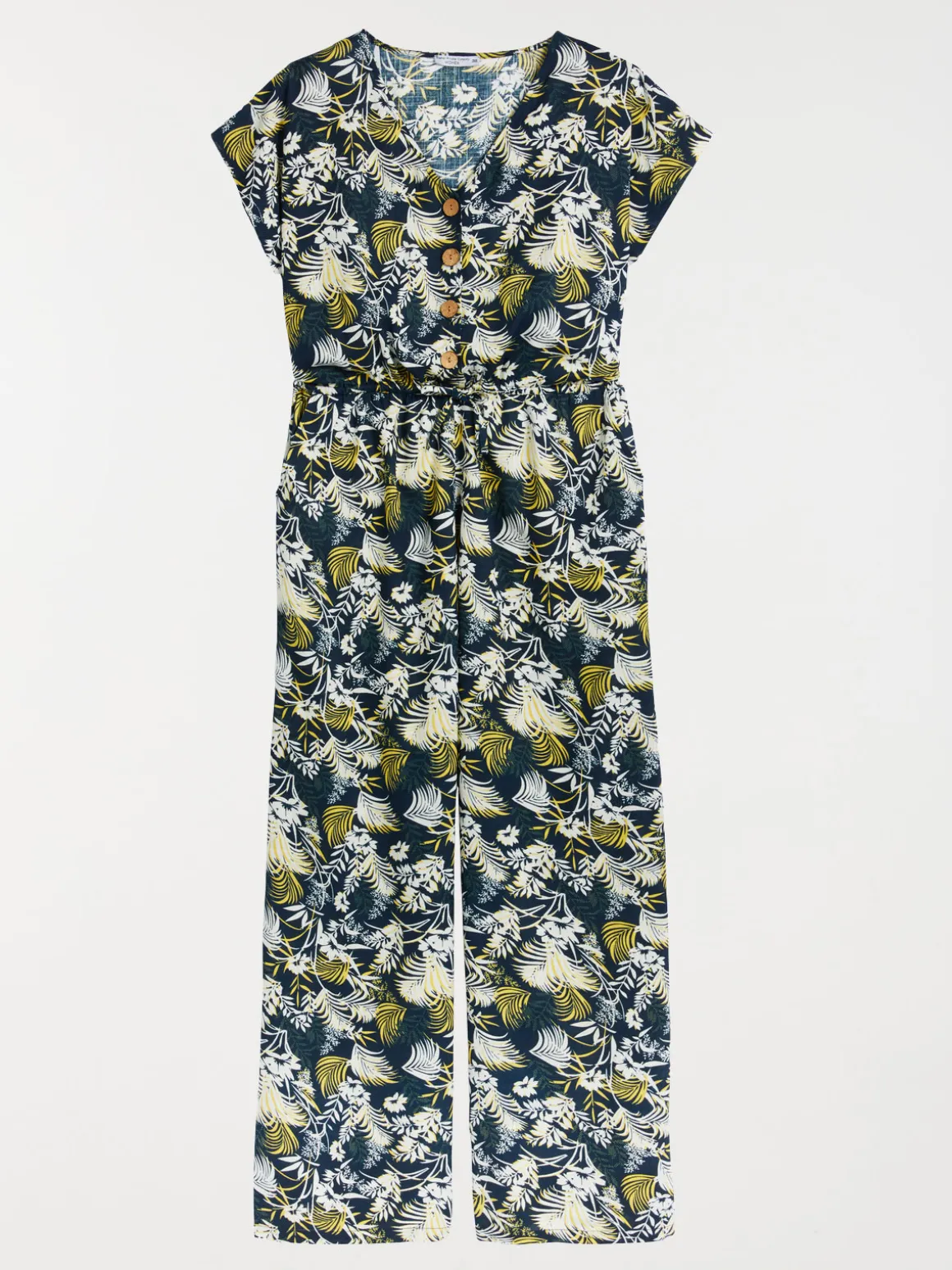 Combinaison-pantalon motif végétal femme