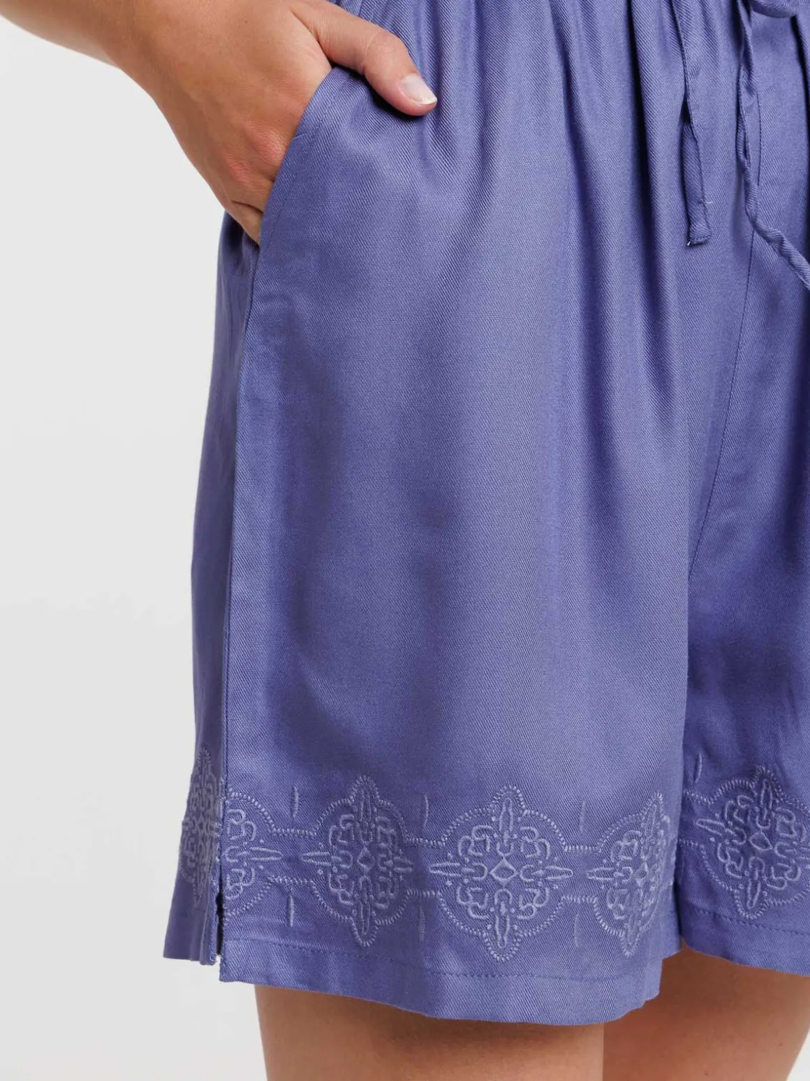 Combishort col V sunset blue femme