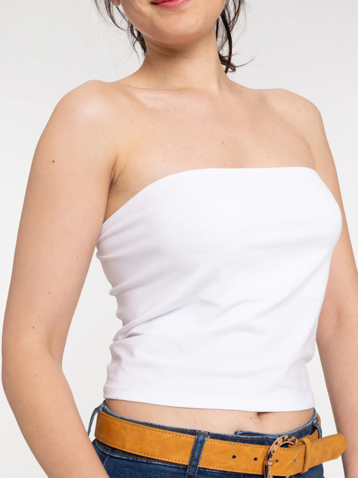 Débardeur bandeau femme coloris blanc