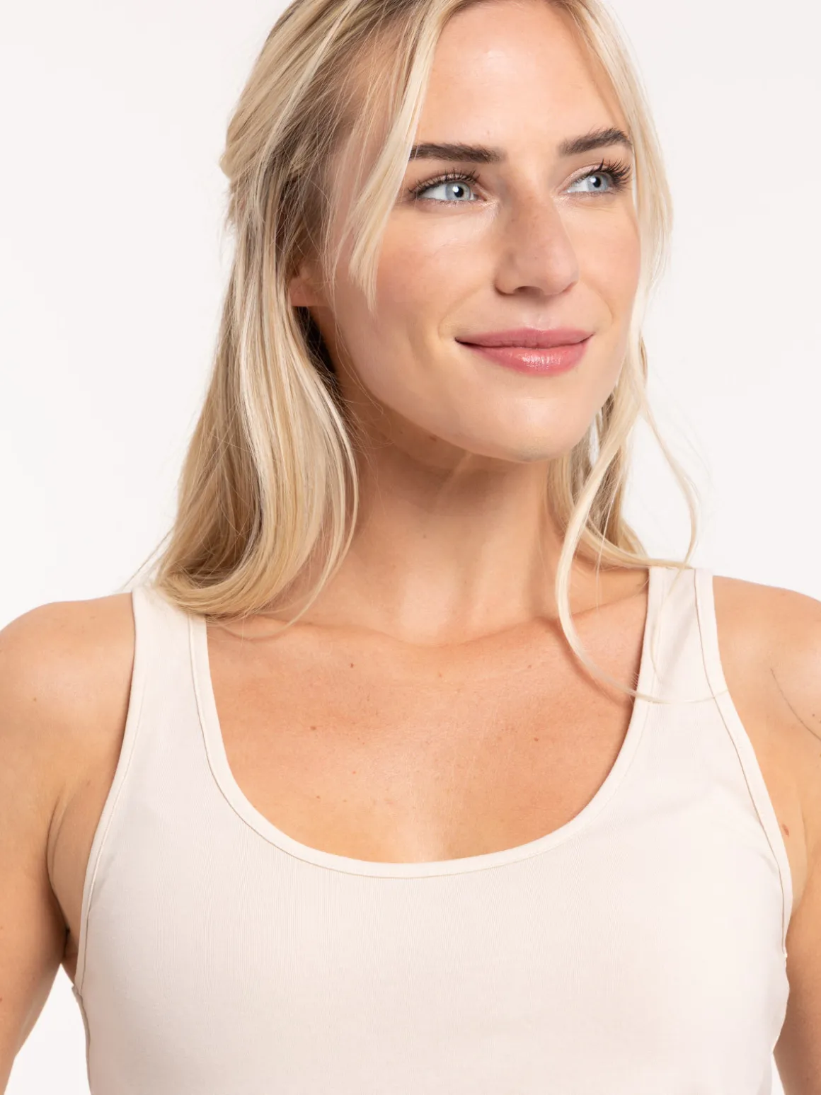 Débardeur basique beige femme
