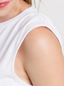 Débardeur blanc sans manches femme