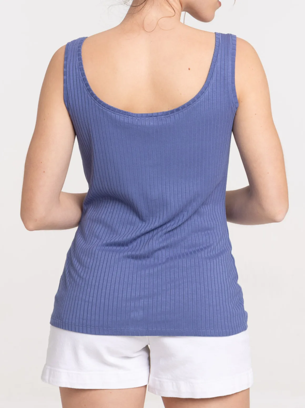 Débardeur boutons bleu de fès femme