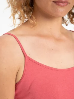 Débardeur bretelles framboise femme