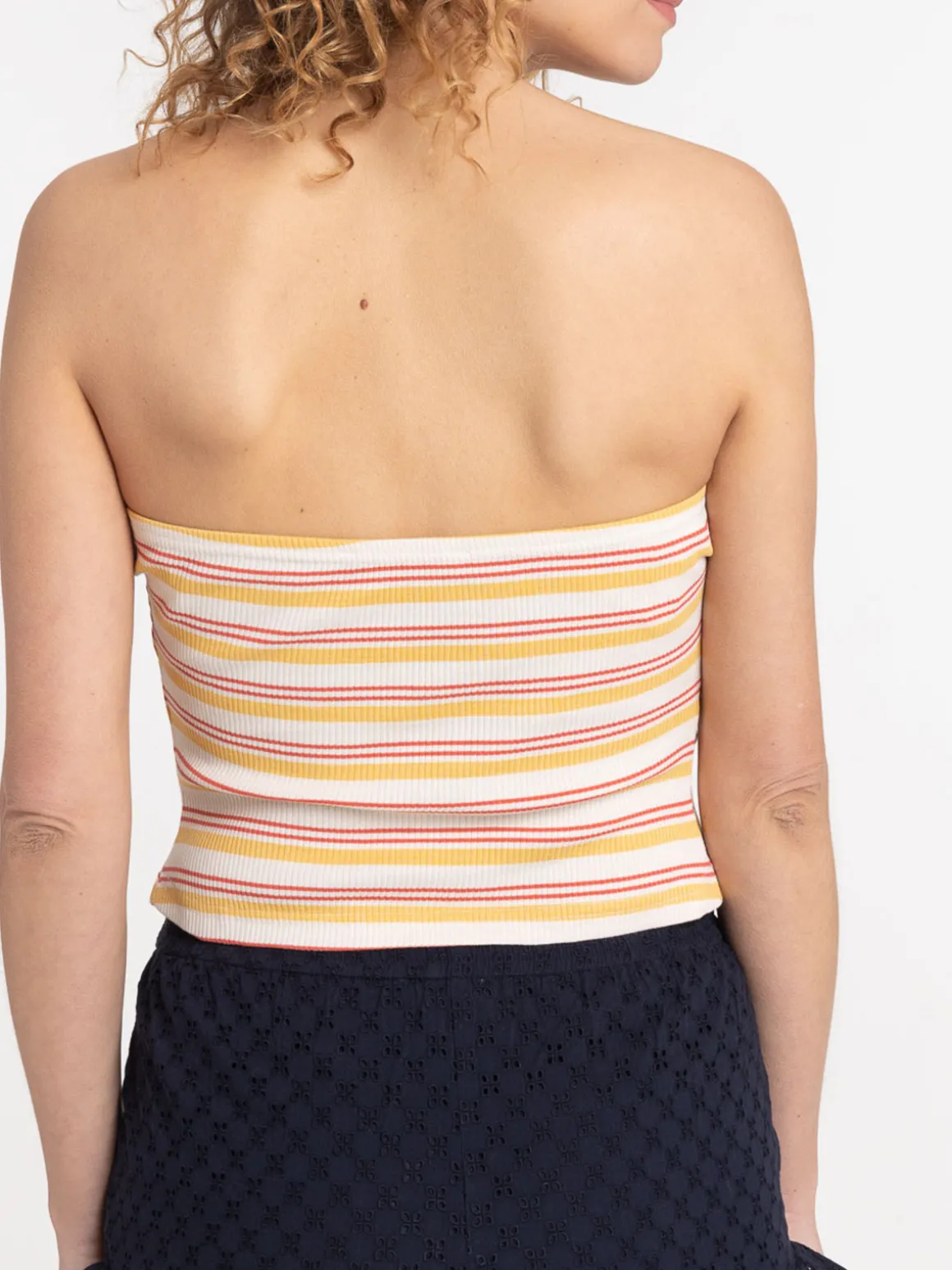 Débardeur bustier rayé femme