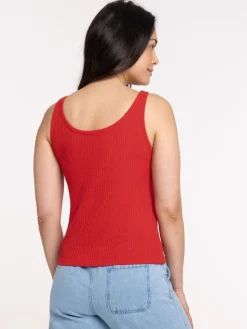 Débardeur col rond boutons femme