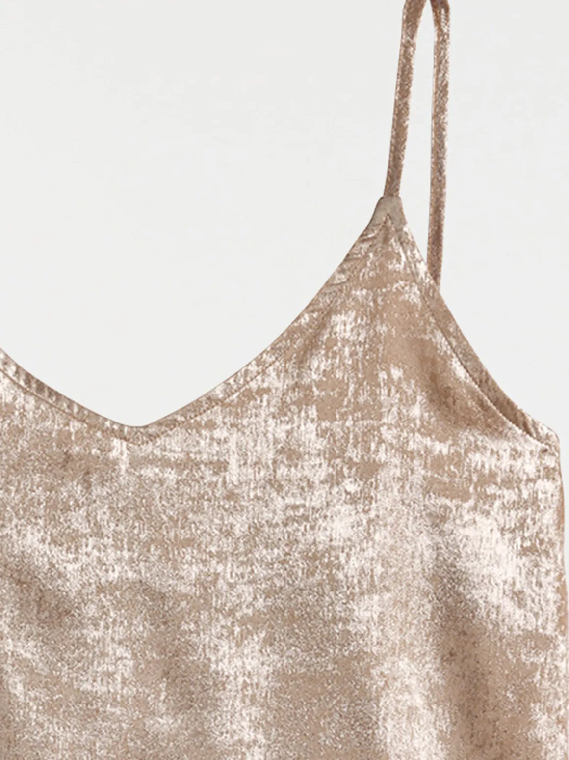 Débardeur col V coloris doré femme