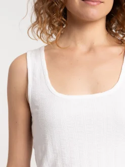 Débardeur court blanc femme