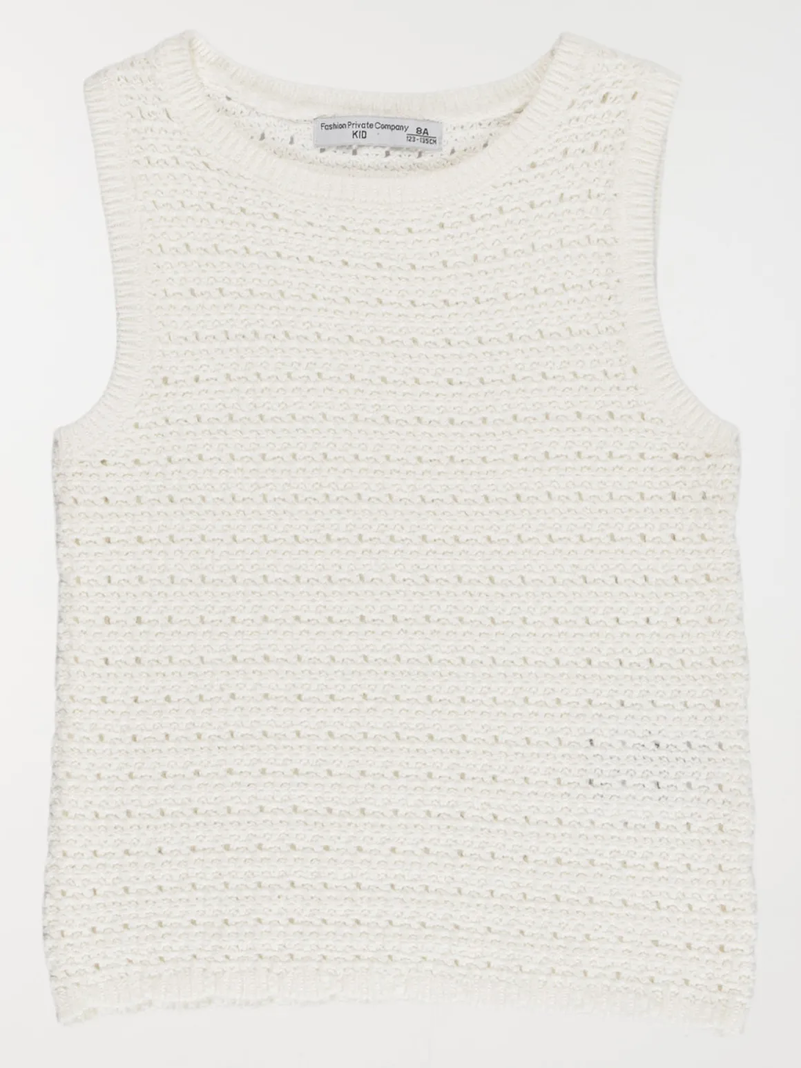 Débardeur crochet écru fille (3-12A)