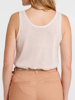 Débardeur écru brillant femme