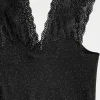 Débardeur dentelle paillette noir femme