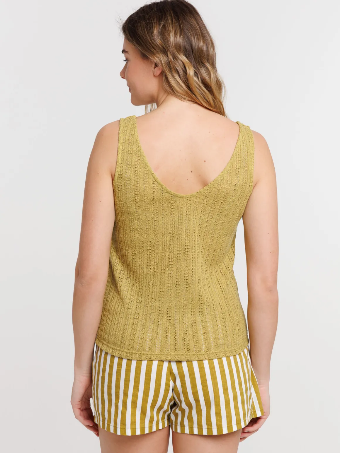 Débardeur femme olivette col boutonné