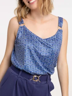 Débardeur imprimé bleu majorelle femme