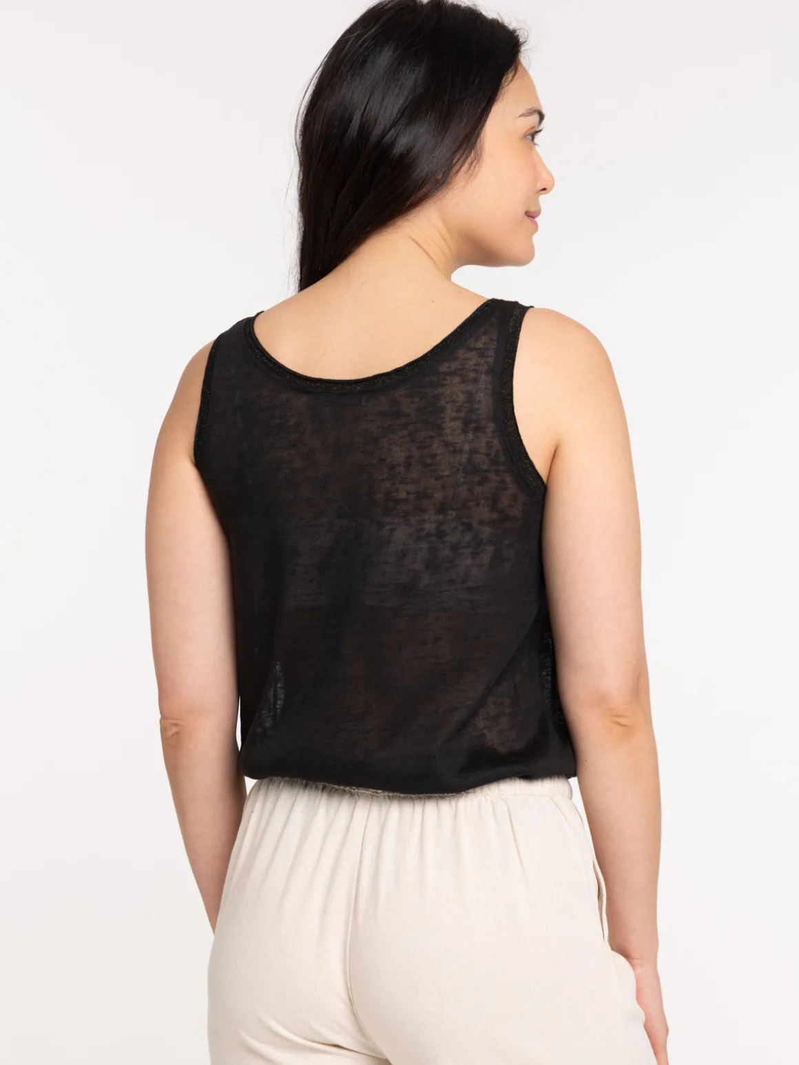 Débardeur noir femme