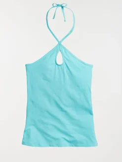 Débardeur turquoise fantaisie femme