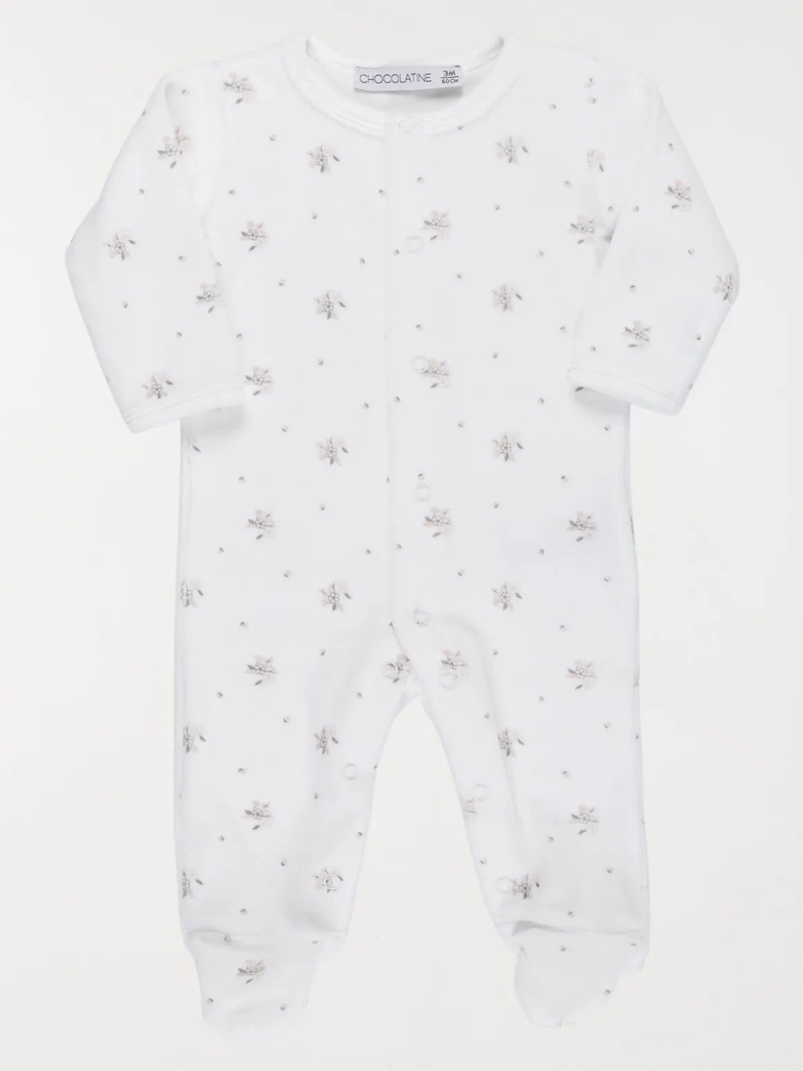 Dors-bien imprimé fleur fille (0-9M)