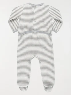Dors-bien velours rayé garçon (3-24M)