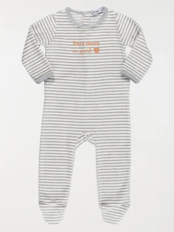 Dors-bien velours rayé garçon (3-24M)